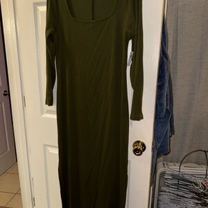 Old Navy Olive Long Sleeve Dress